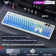 AULA F108 Pro Three Mode Wireless Mechanical Keyboard with Numberpad RGB Backlight E-sports Game Cus