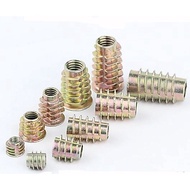 (INSERT NUT TYPE E) Wood Insert Interface Screws Hexagon Head Nuts Furniture Bolt Fastener Wood Inse