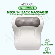 Arccoil Electric Massage Pillow Car Home Use Shiatsu Kneading Back Massager Cushion with Heating for Neck Body