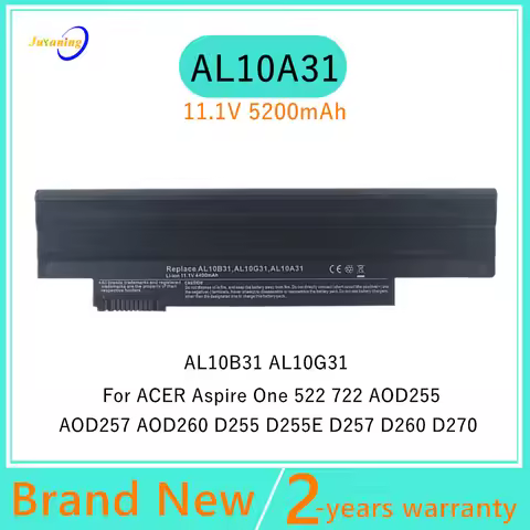 Laptop Battery for Acer Aspire One 722 AO722 D257 D257E E100 AOD255 AOD257 AL10A31 AL10G31 Netbook D