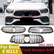 Front Bumper GT Diamond Grille Inlet Grill Middle Mesh Tuning Accessories For Mercedes Benz E class 