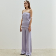 Set of Bandeau Top w/removable straps + Wide-Leg Trousers in Lavender