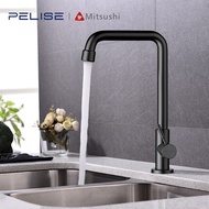 Pelise by Mitsushi Kitchen Faucet Black Tap 360 Rotate Faucet Stainless Steel Sink Faucet