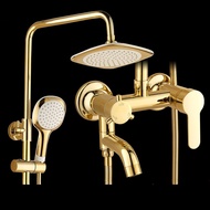 Bathroom Shower Faucet Bathtub Faucet Mixer Tap With Hand Shower Head Gold Shower Faucet Set Wall Mounted Black White
