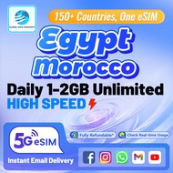 Egypt & Morocco🇪🇬🇲🇦 eSIM:1-2GB Daily High-Speed｜Email Instant Activation｜From Pyramids to Sahara