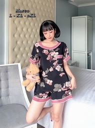 Bộ Pijama Lụa Latin  - Đồ ngủ đùi Pijama hoạ tiết xinh xắn tươi trẻ Bigsize 40-75kg mềm mịn mát lịm 