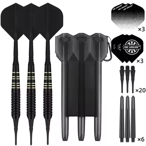FOX SMILING 22g Soft Darts Pin with Plastic Tip and 2 in 1 Dart Shaft Flights for Electronic Dartboa