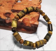 天然黃虎眼桶珠手鏈