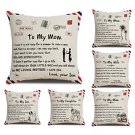 Pillow case parents message 40x40,45x45,50x50,60x60.Linen bolster cushions covers.Sofa or bed Pillow