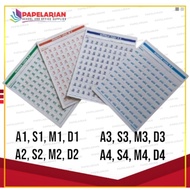 Window Card per Piece(S1,A1,D1,M1)(S2,A2,D2,M2)(S3,A3,D3,M3)(S4,A4,D4,M4)