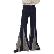 KoleGoe Retro Pants for Men 1970s Black Disco Pants Men 70s Sequin Vintage Pants for Men 1970s Halloween Outfit