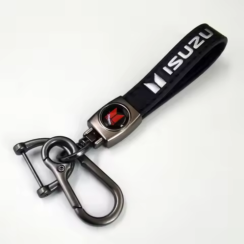 3D Metal/Leather key Ring Car Emblem Keychain Accessories For Isuzu Dmax Mux Trooper ELF NQR 75 Forw