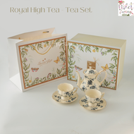 Violet Flamingo ชุดน้ำชา Royal High Tea Set สีน้ำเงิน ในชุดประกอบด้วยกาน้ำชา 1ใบ แก้วชาพร้อมจานรอง 2