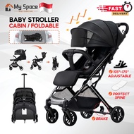 MYSPACE Baby Stroller Cabin Travel Stroller Foldable Compact Kids Travel Pram