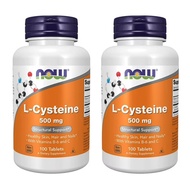NOW Foods L-Cysteine 500 mg, 100 Tablets Healthy Skin Hair Nails with Vitamin B-6, C / from Korea