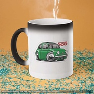 Mug Bunglon Fiat 500L caricature green