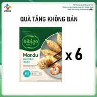 [Quà tặng] Combo 6 gói Bánh xếp Mandu Hàn Quốc Bibigo - nhân Hải Sản (175g x 6)