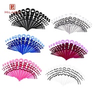 [UsusexaMY] 50 Pieces Acrylic Tapers and  14G-00G  Ear Gauges Expander Assorted Size Kit
