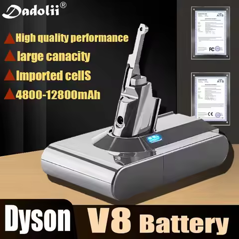 100% NEW for Dyson V8 21.6V 12800mAh Replacement Battery for Dyson V8 Absolute Cord-Free Vacuum Hand
