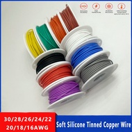 30awg 28awg 26awg 24awg 22awg 20awg 18awg 17 16AWG Stranded Spools Every 10 Colours Soft Silicone Ti