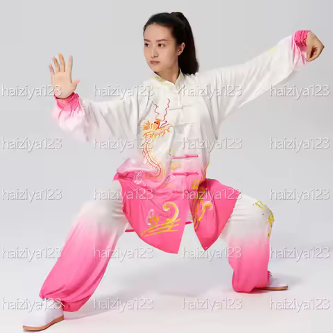 NEW Embroidered Dragon Tai chi uniform Taiji garment Kungfu clothes Martial arts suit shawl for adul
