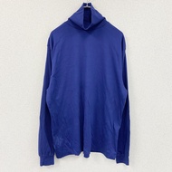 Eddie Bauer 長袖高領 T 卹，藍色，XL 碼，古著。