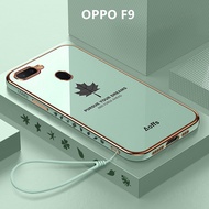 Casing OPPO F9 Case Maple Leaves Plating Cover Soft TPU Phone Case OPPO F9 Pro