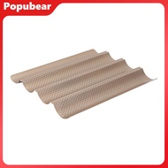 Woeuri Non-stick Baguette Mold Corrugated Baguette Baking Pan Non-stick Wavy Baguette Pan for Perfec