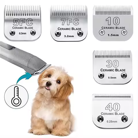 5pcs #10 30 40 5FC 7FC Pet Dog Grooming Detachable Ceramic Blade Compatible with Andis,Oster A5,Wahl