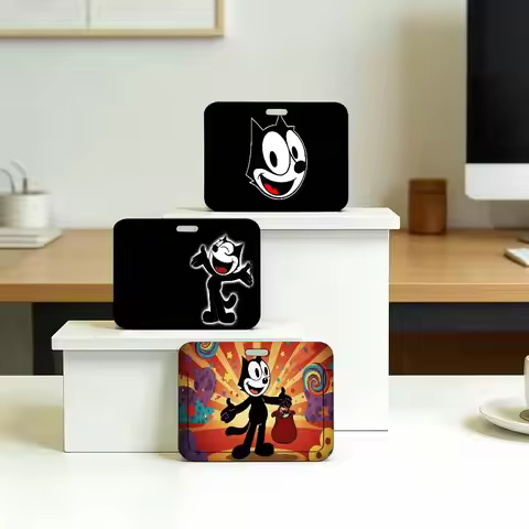 cute F-Felix the Cat Lanyard Neck Strap Card Covers Holders, Idol Card Case, Badge Holder, ID Pass C