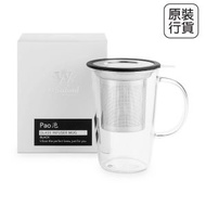 Whittard - 黑色玻璃馬克杯400ml連濾茶器