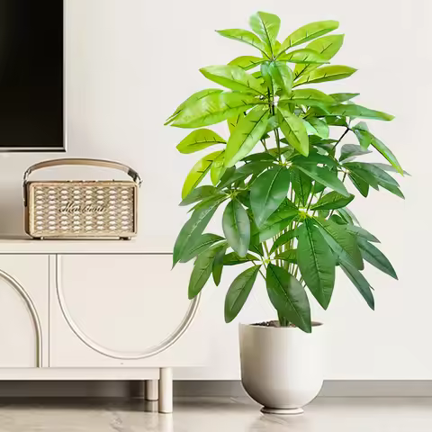 Artificial Money Tree Monstera Deliciosa Fake Plant Decoration Holiday Home Office Decoration