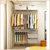 Custom wardrobe shelf 1.1m open simple walk-in wardrobe bedroom wall hanging metal coat rack