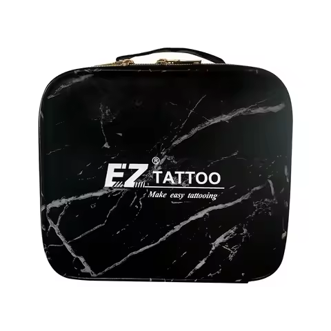 EZ Tattoo Travel Case Black Blank Box for Tattoo Needles Machines power pedals Clip cords tattoo equ