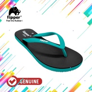 Fipper Slim Women's Flip Flops Black Turquise/