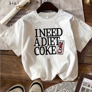 Women's Funny Diet Coke Graphic Tee - Non-Stretchy Cotton T-Shirt with "I NEED A DIET COKE" Print, C