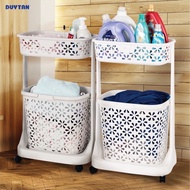 Duy Tan 2-tier Plastic Cotton Shelf with wheels - Dimensions 49,5 x 32,6 x 79,4 cm