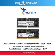 ADATA DDR5 SODIMM Memory 5600Mhz - 16GB | 32GB Single Stick