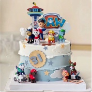 Dog captain cake decoration ornament cartoon boy birthday cake decoration plugin card