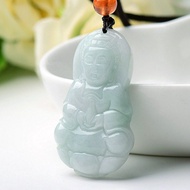 Cadiaสีเขียวอ่อนน้ำแข็งหยกกวนอิมพระประทานพรสร้อยสตรีy1n