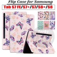 For Samsung Galaxy Tab S9 S7 FE S9+ 5G S10+ S7+ S8+ S8 Plus Tablet Wi-Fi 12.4" 11" Stand Flip Cover 