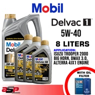 MOBIL 5W-40 Delvac 1 Fully Synthetic Oil 8 Liters for Trooper, Bighorn, DMAX, Alterra, 4JX1 Engine