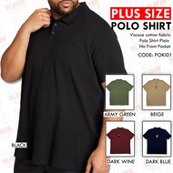 Plus Size Men's Polo T Shirt With 3 button Design Plain Dark Color Code POKI01