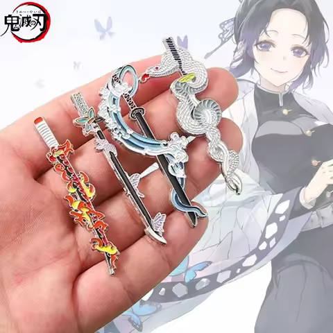 Demon Slayer Katana Enamel Pin Badge Kimetsu No Yaiba Sword Badges for Backpack Tanjirou Shinobu Kat