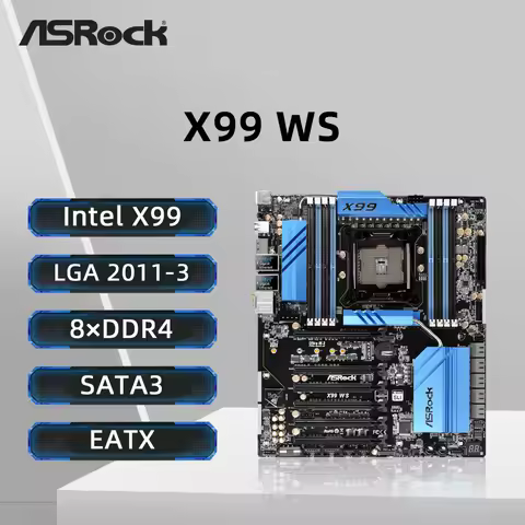 ASRock X99 WS Motherboard LGA 2011-3 Support i7-6800K 6900K E5-4669 2695 2690 2683 2609 1680 CPU 8xD