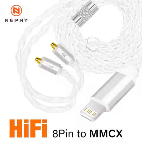 For iPhone 8Pin 3.55mm USB C to MMCX Port Headphone Upgrade Cable Replacement Cable 120cm for SHURE 