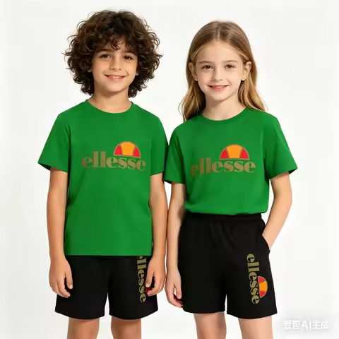 3 a 12 añosCamiseta y pantalones cortos para niños, ropa de verano con estampado de letras, conjunto