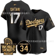 Same Day Delivery!Finals Black Gold Edition Jersey Dodgers Dodgers Baseball Uniform No. 17 OHTANI Ot