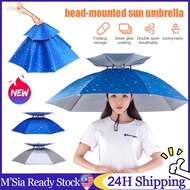Topi Payung Kepala Anti UV Protect Head Umbrella Windproof Holdless Umbrella Hat Renovation Fishing 