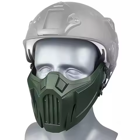 Outdoor tactical mask with chicken eating military fan decorations protected half face Field CS gear